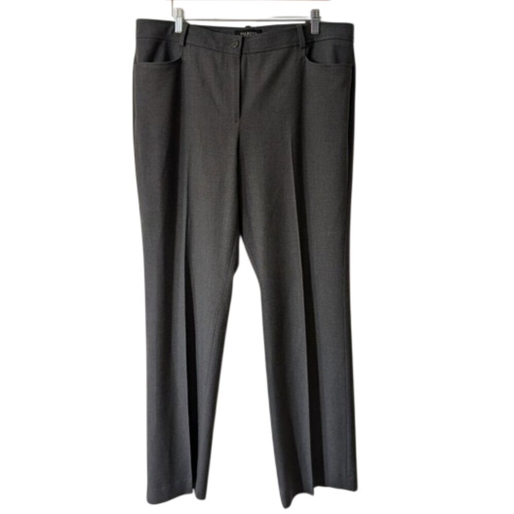 NWOT Talbots Signature Wool Blend Wide Leg Career Dress Pants Gray Size 14